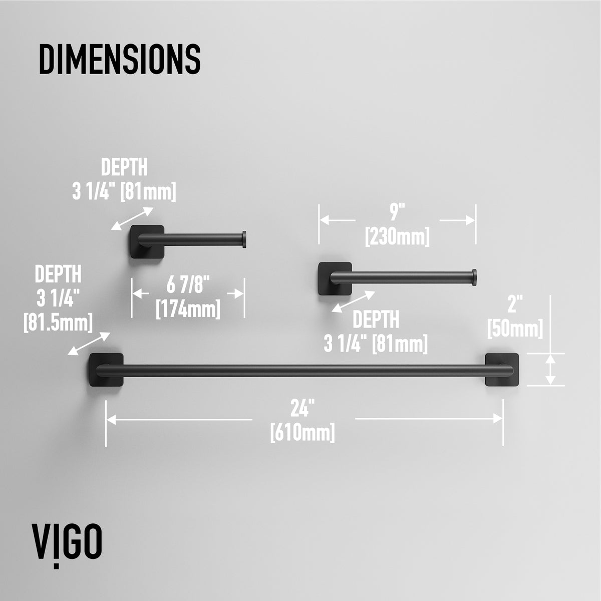 Satro 3-Piece Bath Hardware Set with 24 in. Towel Bar, Toilet Paper Holder, Hand Towel Holder