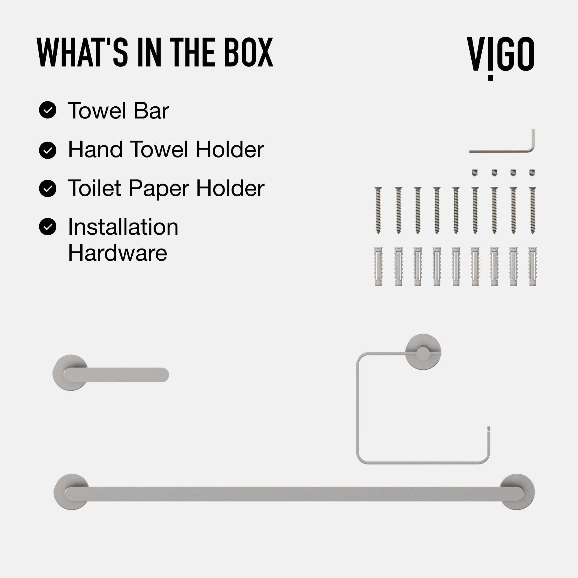 Arden 3-Piece Bath Hardware Set with 24 in. Towel Bar, Toilet Paper Holder, Hand Towel Holder