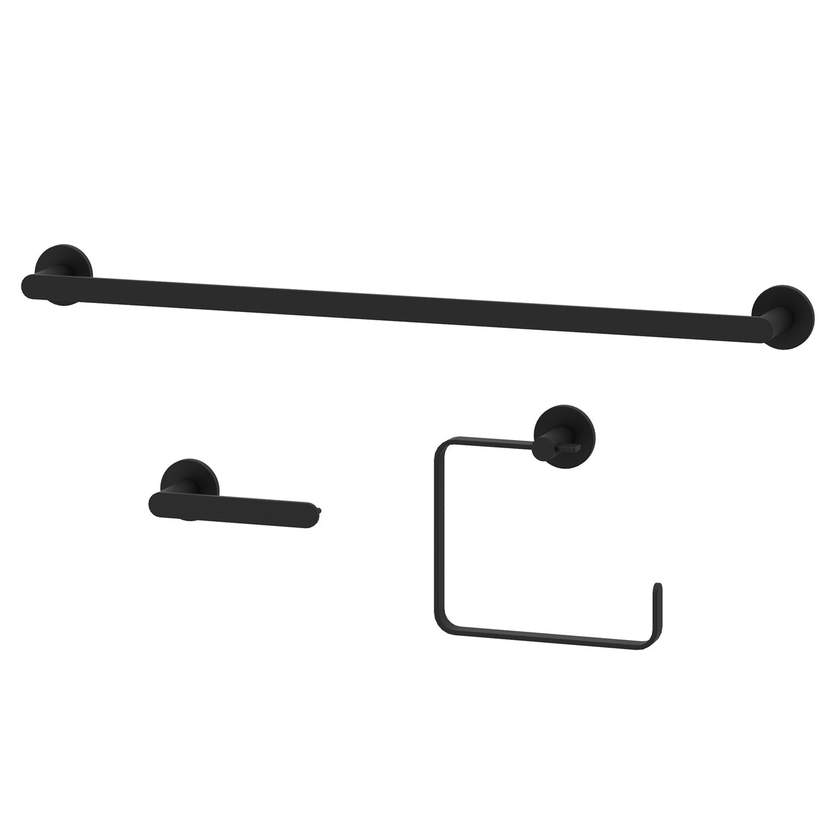 Arden 3-Piece Bath Hardware Set with 24 in. Towel Bar, Toilet Paper Holder, Hand Towel Holder