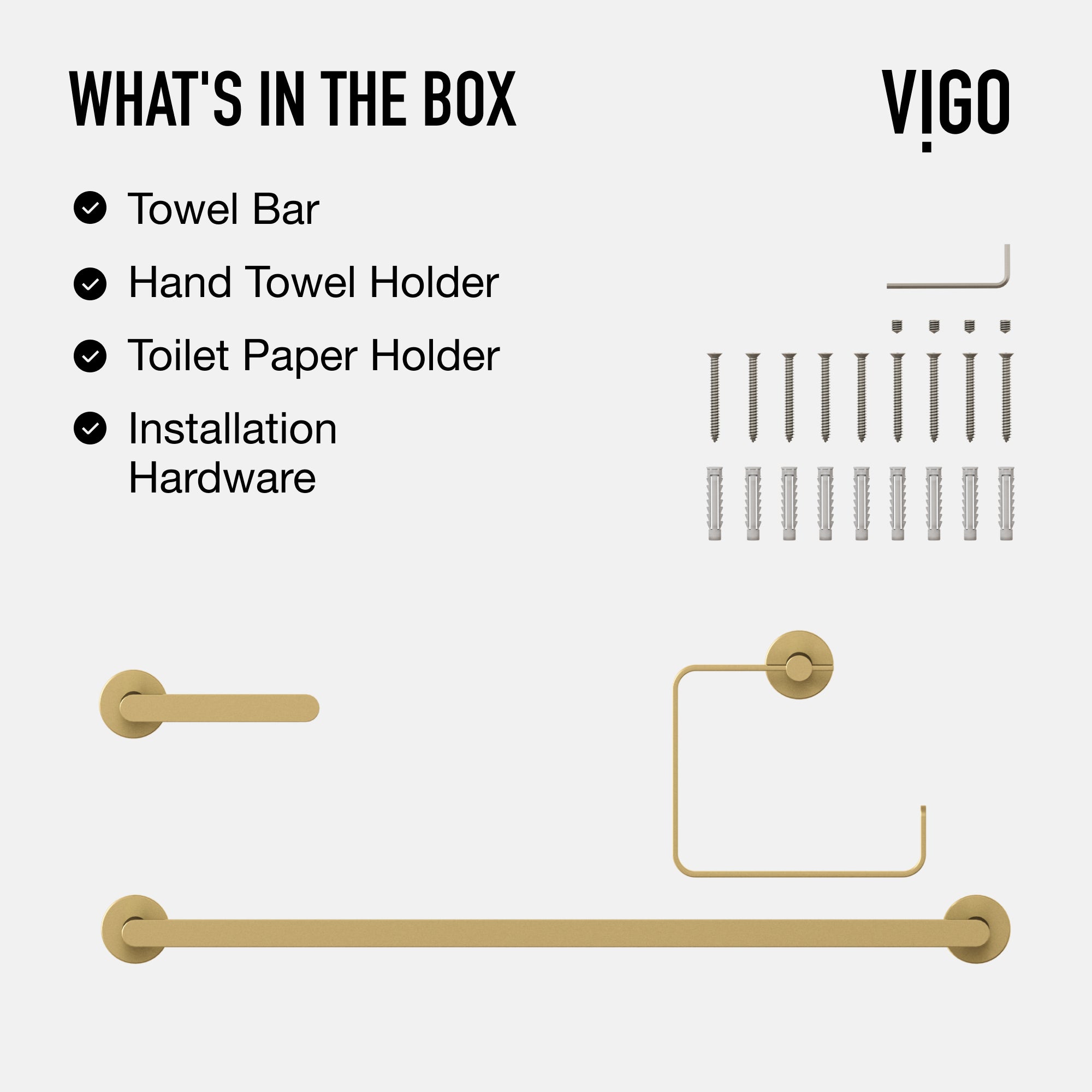 Arden 3-Piece Bath Hardware Set with 24 in. Towel Bar, Toilet Paper Holder, Hand Towel Holder