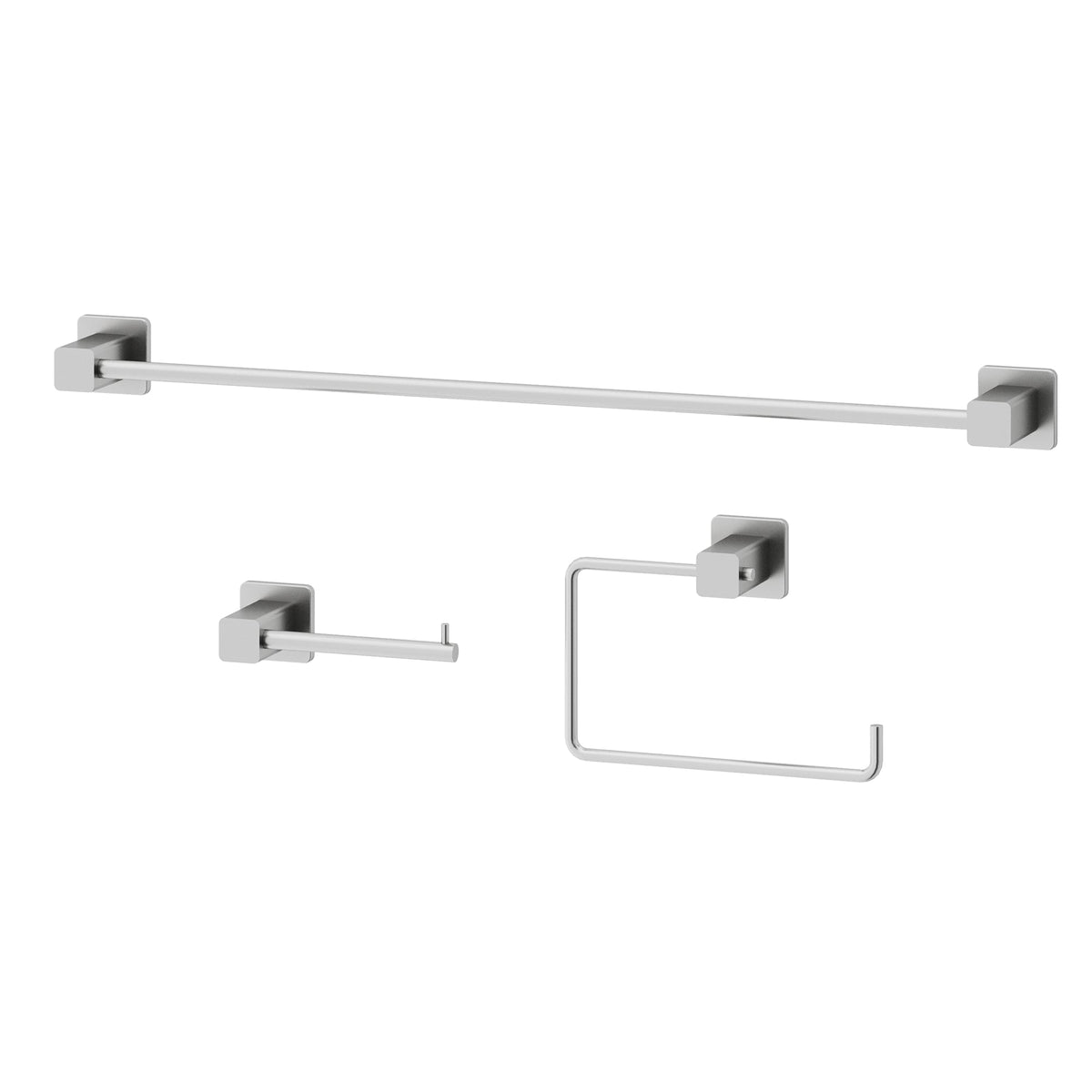 Meridian 3-Piece Bath Hardware Set with 24 in. Towel Bar, Toilet Paper Holder, Hand Towel Holder