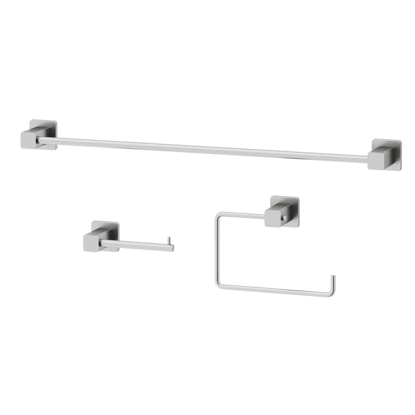 Meridian 3-Piece Bath Hardware Set with 24 in. Towel Bar, Toilet Paper Holder, Hand Towel Holder