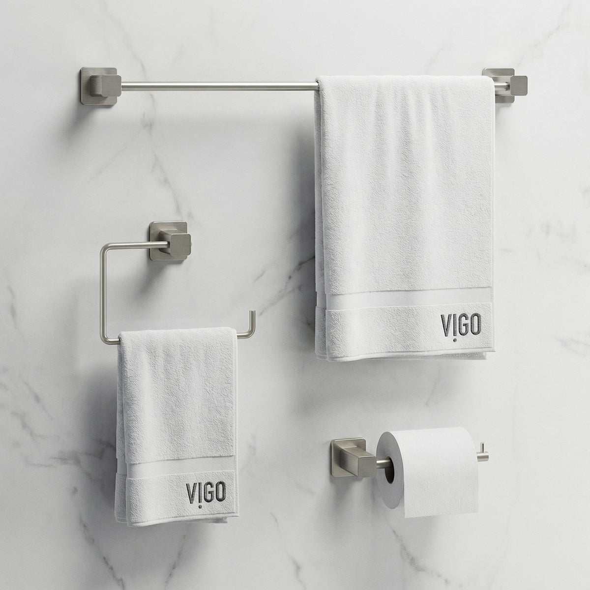 Meridian 3-Piece Bath Hardware Set with 24 in. Towel Bar, Toilet Paper Holder, Hand Towel Holder
