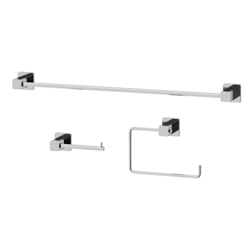 Meridian 3-Piece Bath Hardware Set with 24 in. Towel Bar, Toilet Paper Holder, Hand Towel Holder
