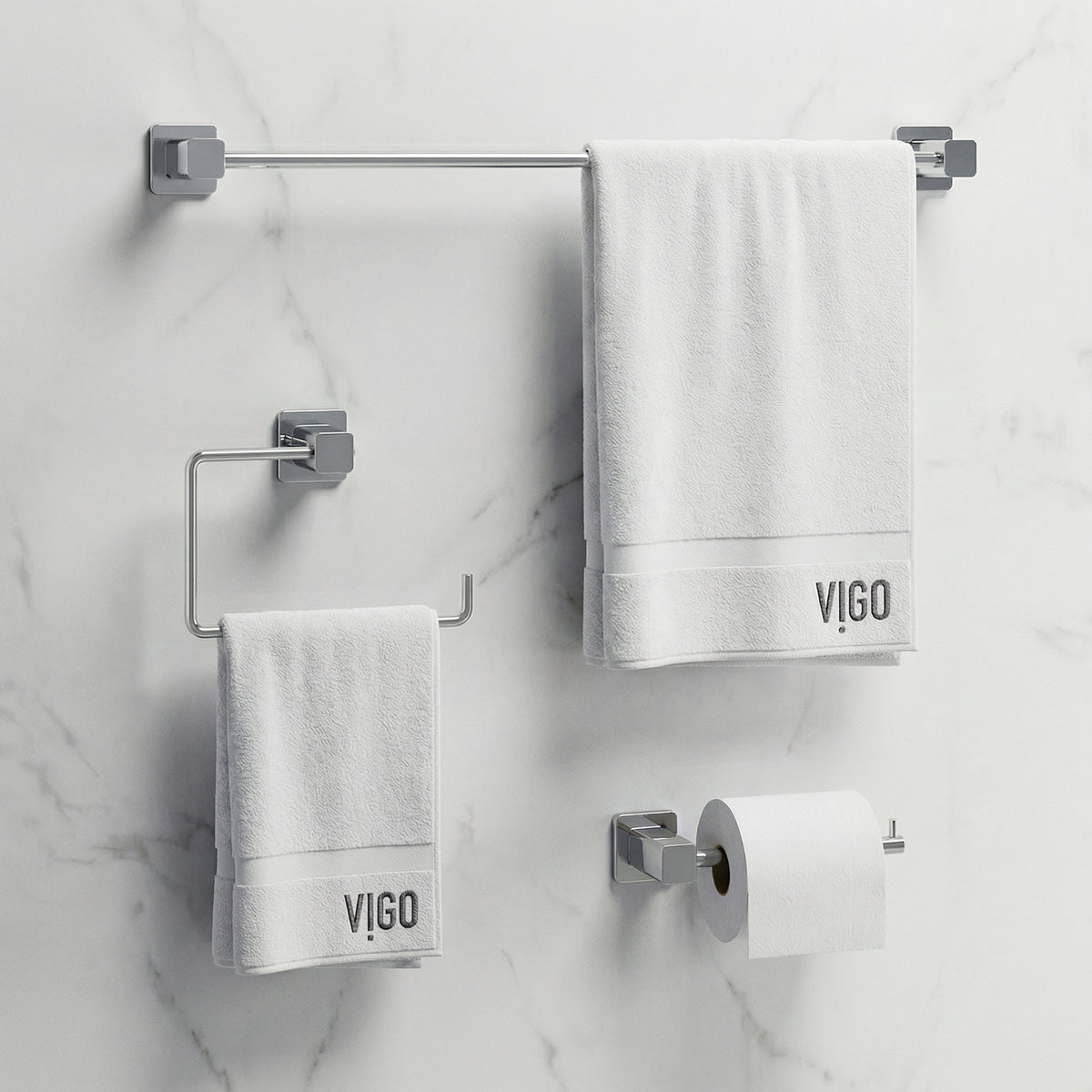 Meridian 3-Piece Bath Hardware Set with 24 in. Towel Bar, Toilet Paper Holder, Hand Towel Holder