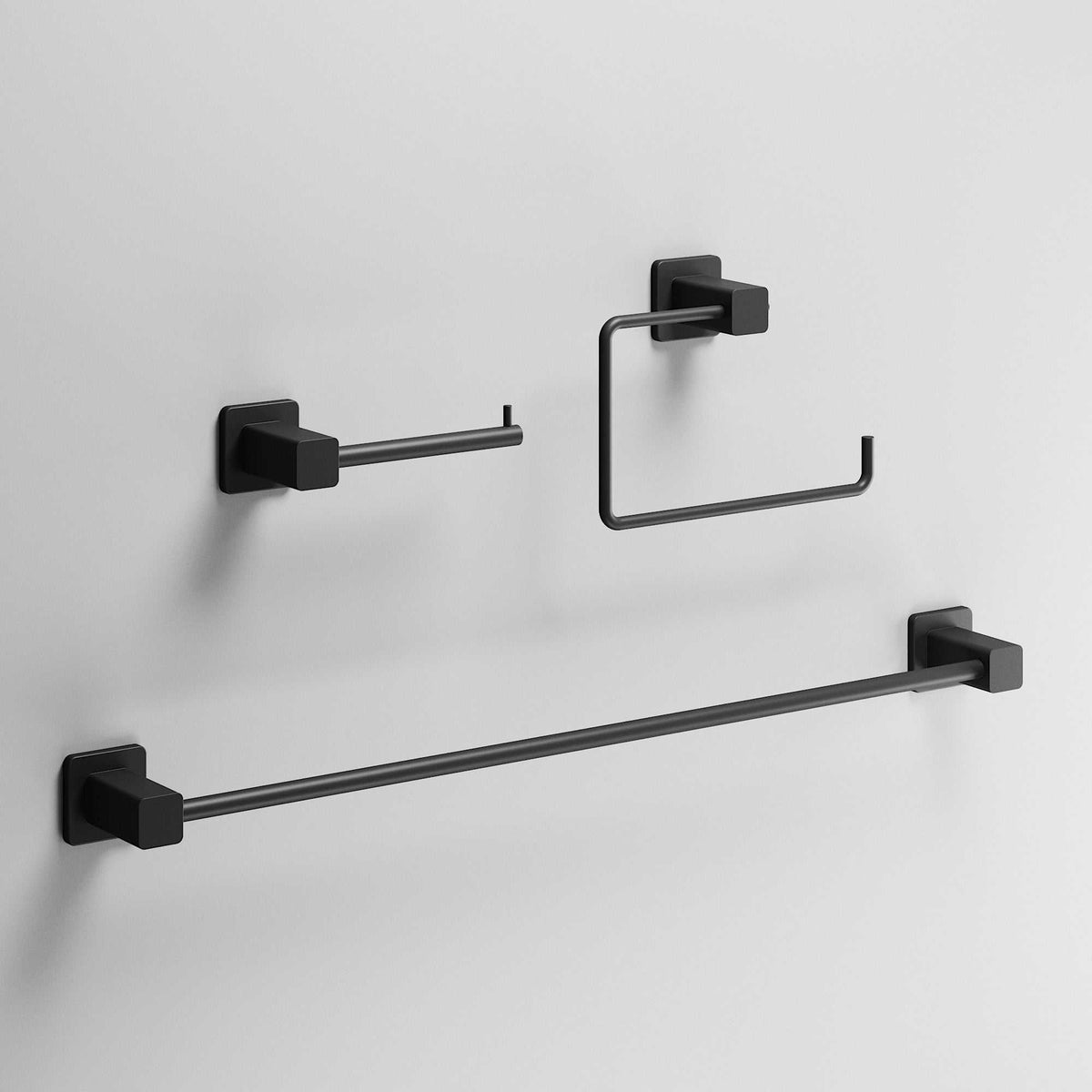 Meridian 3-Piece Bath Hardware Set with 24 in. Towel Bar, Toilet Paper Holder, Hand Towel Holder