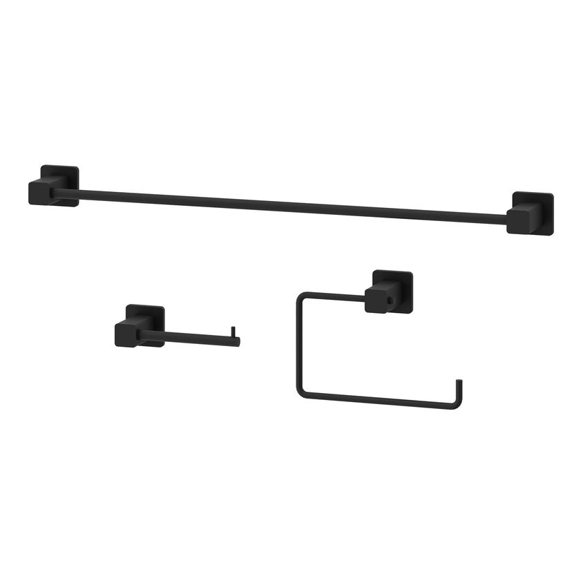 Meridian 3-Piece Bath Hardware Set with 24 in. Towel Bar, Toilet Paper Holder, Hand Towel Holder