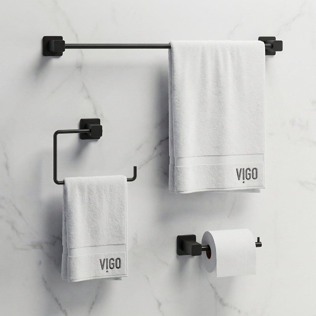 Meridian 3-Piece Bath Hardware Set with 24 in. Towel Bar, Toilet Paper Holder, Hand Towel Holder