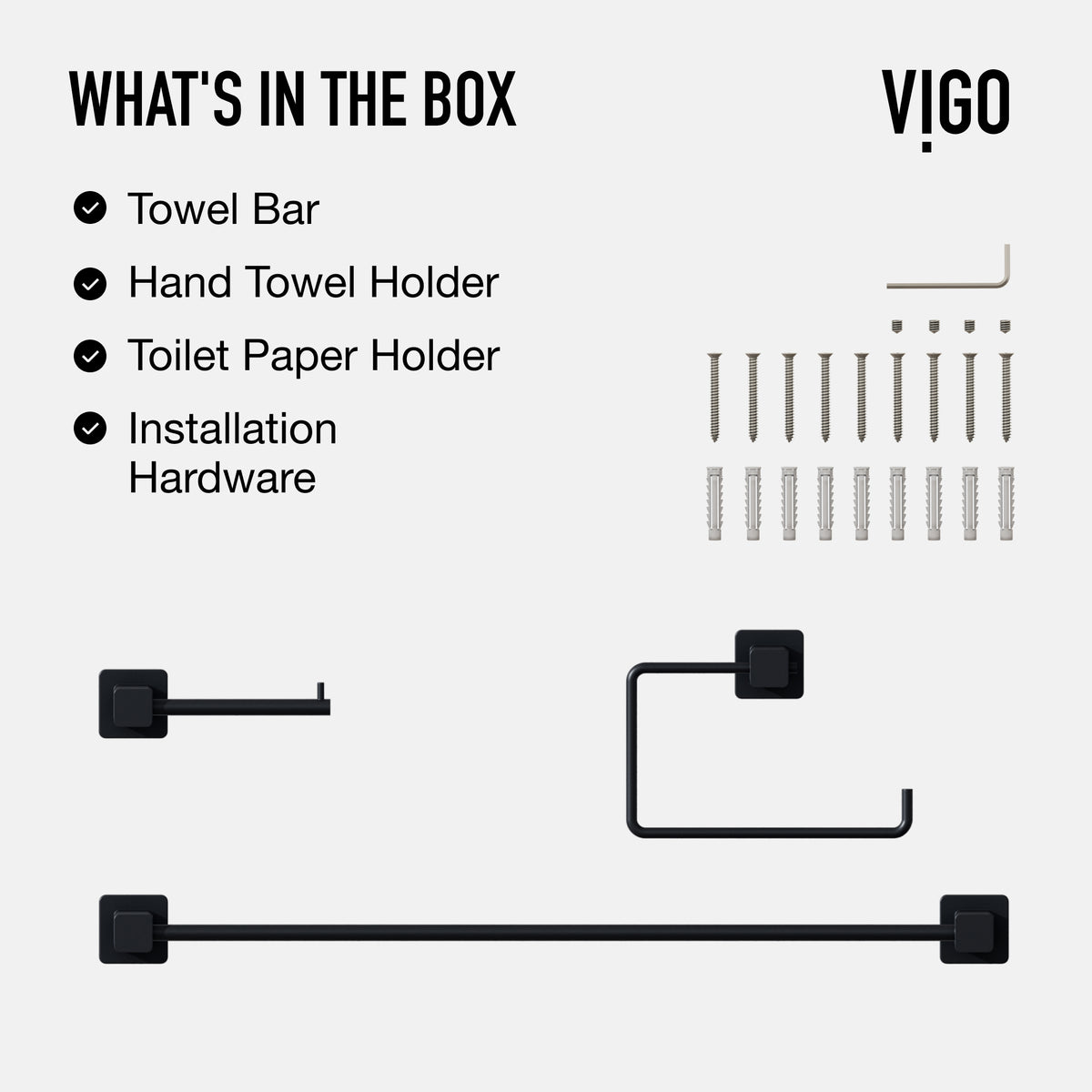 Meridian 3-Piece Bath Hardware Set with 24 in. Towel Bar, Toilet Paper Holder, Hand Towel Holder