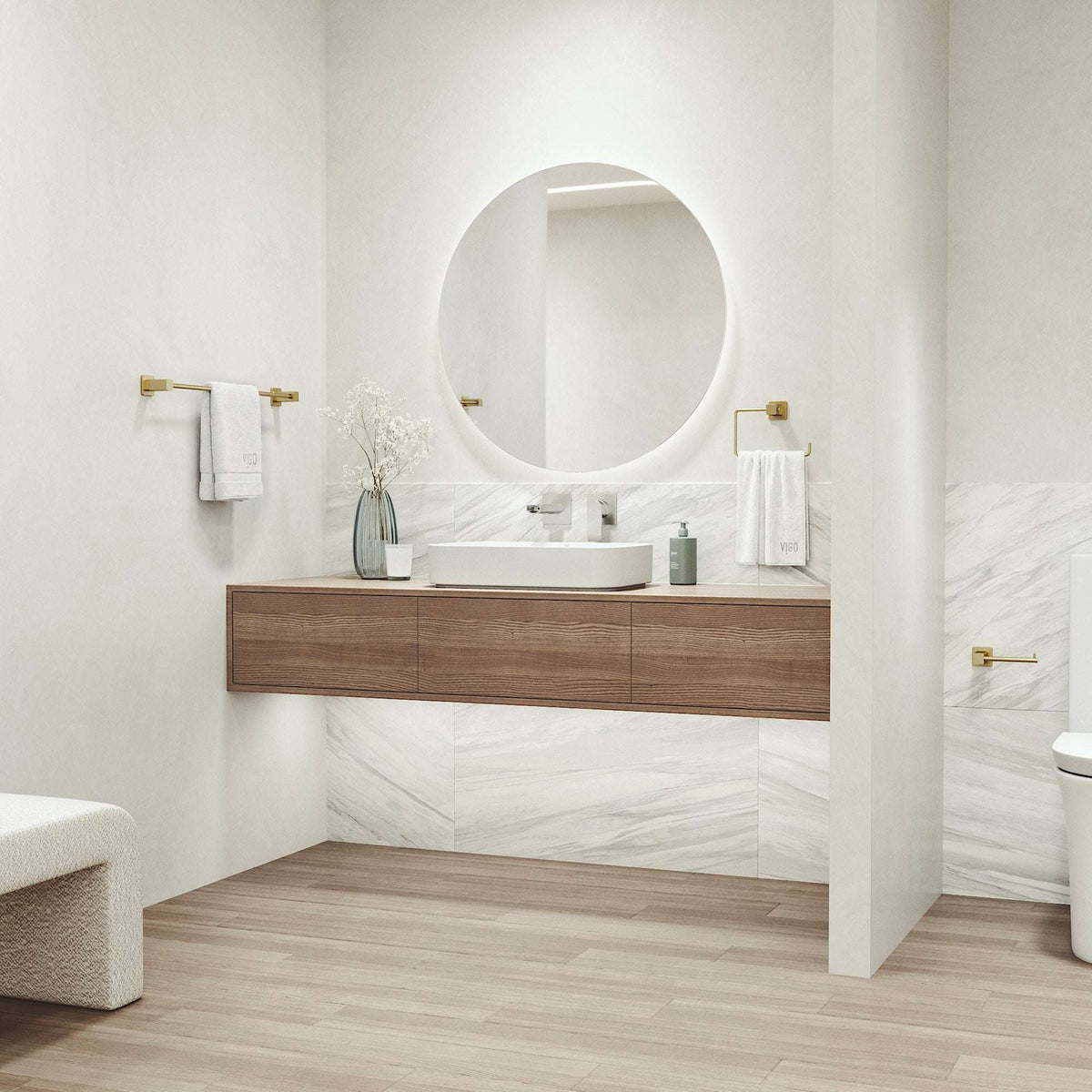 Meridian 3-Piece Bath Hardware Set with 24 in. Towel Bar, Toilet Paper Holder, Hand Towel Holder