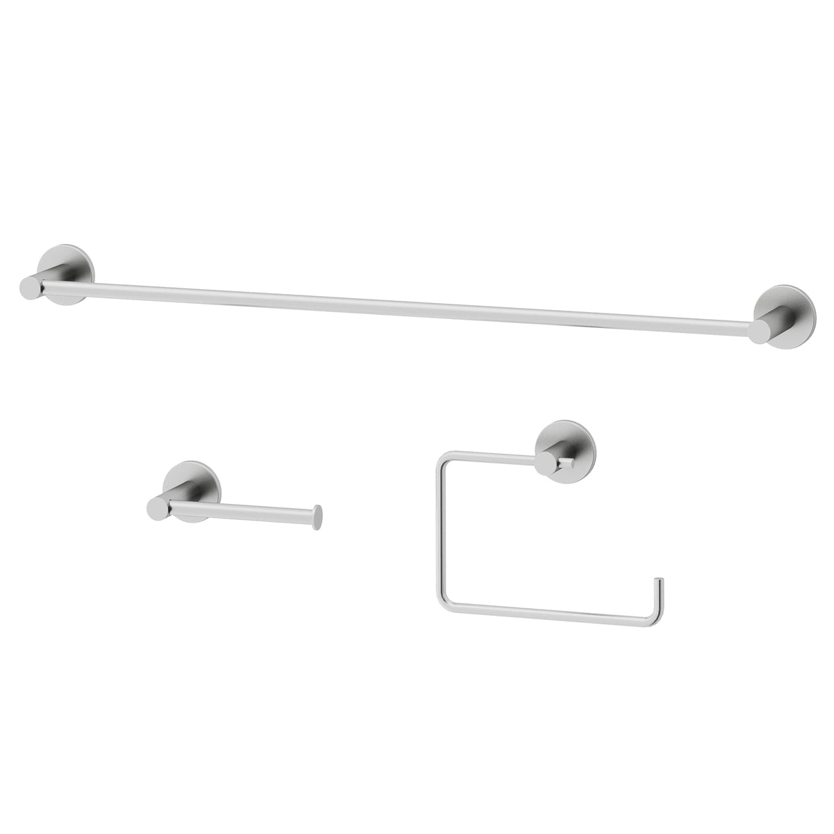 Cass 3-Piece Bath Hardware Set with 24 in. Towel Bar, Toilet Paper Holder, Hand Towel Holder