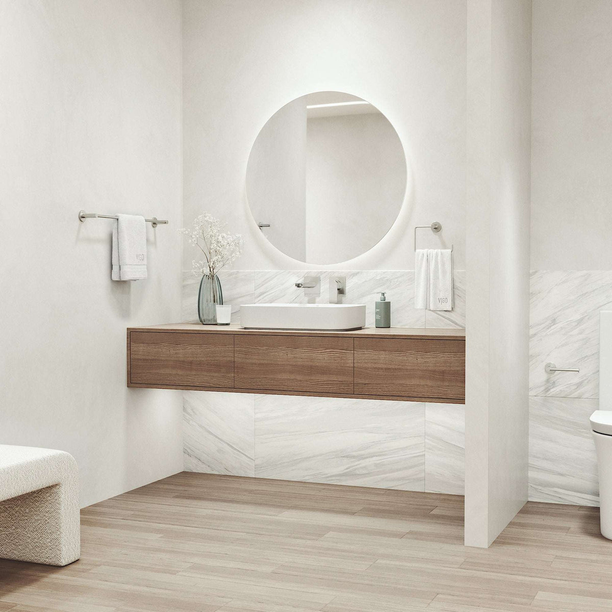 Cass 3-Piece Bath Hardware Set with 24 in. Towel Bar, Toilet Paper Holder, Hand Towel Holder