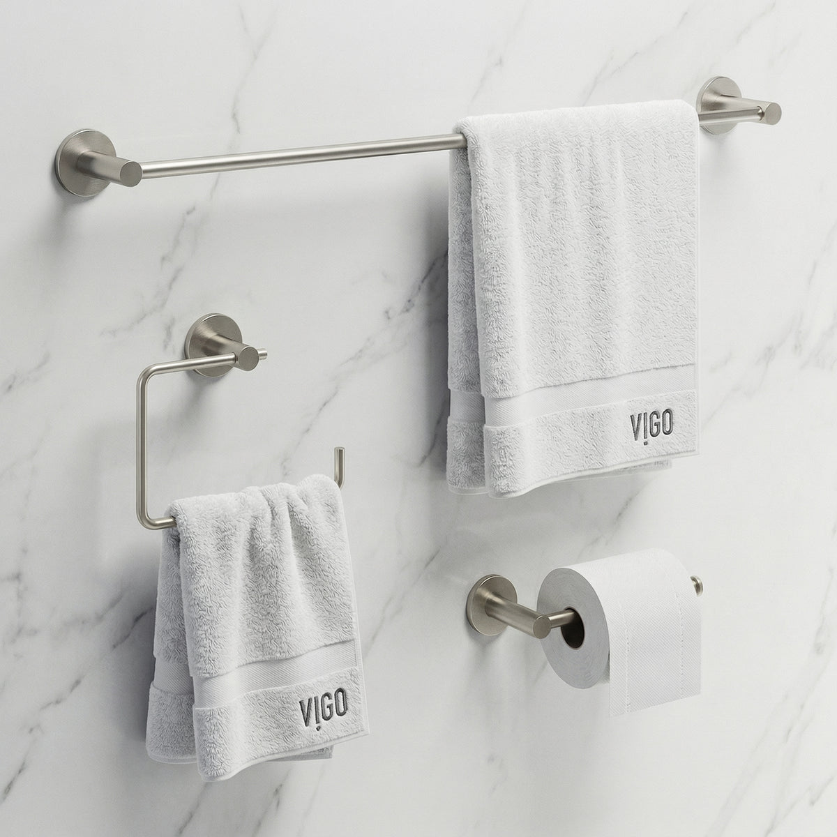 Cass 3-Piece Bath Hardware Set with 24 in. Towel Bar, Toilet Paper Holder, Hand Towel Holder
