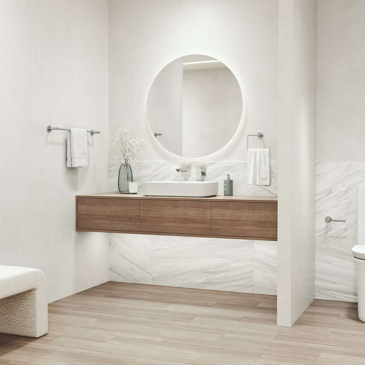 Cass 3-Piece Bath Hardware Set with 24 in. Towel Bar, Toilet Paper Holder, Hand Towel Holder