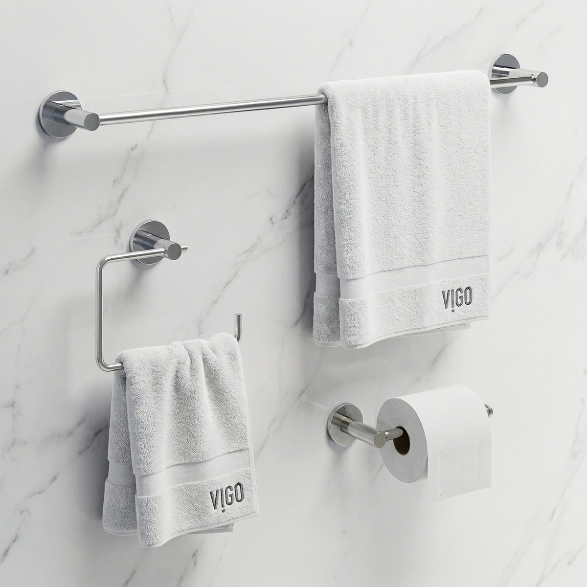 Cass 3-Piece Bath Hardware Set with 24 in. Towel Bar, Toilet Paper Holder, Hand Towel Holder