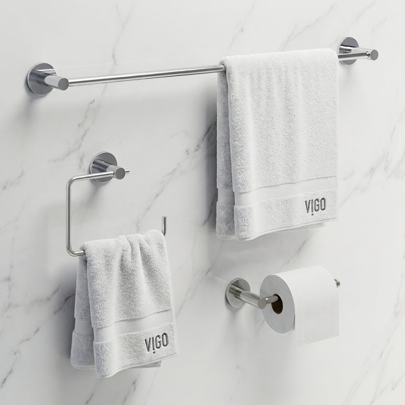 Cass 3-Piece Bath Hardware Set with 24 in. Towel Bar, Toilet Paper Holder, Hand Towel Holder