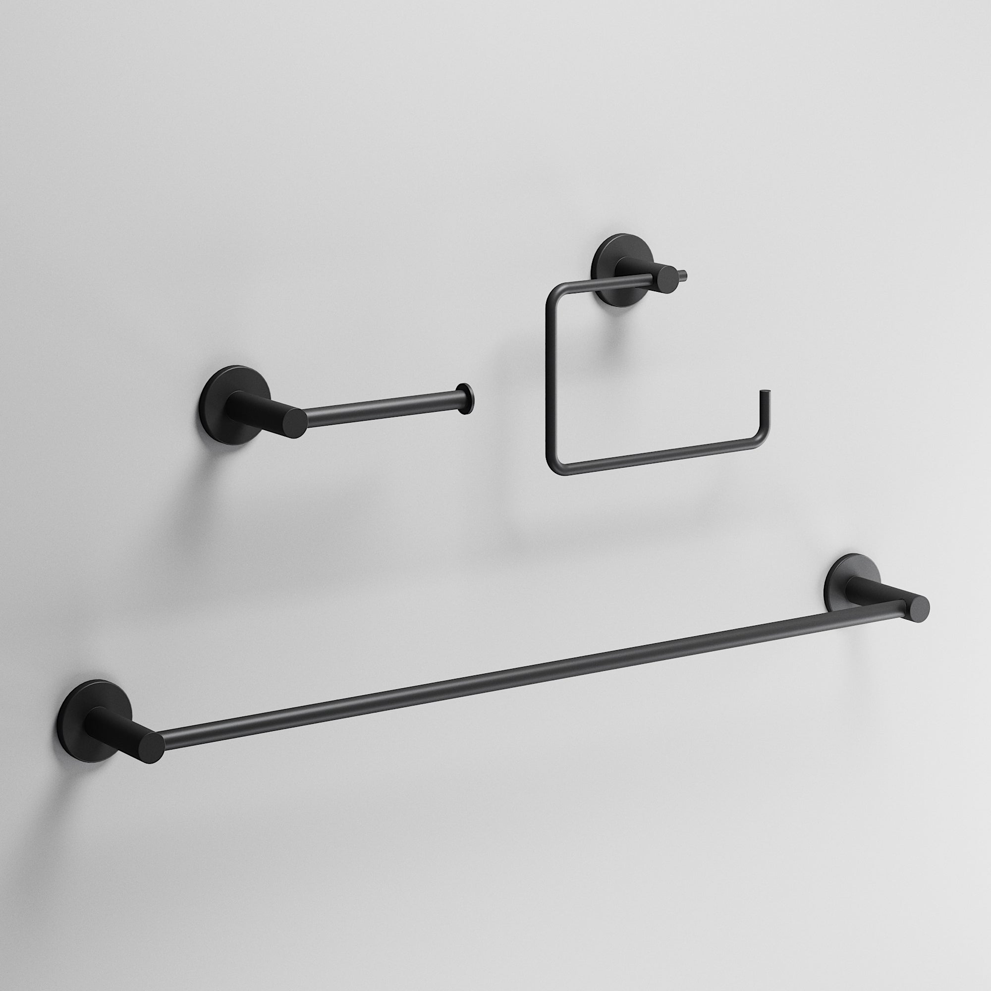 Cass 3-Piece Bath Hardware Set with 24 in. Towel Bar, Toilet Paper Holder, Hand Towel Holder