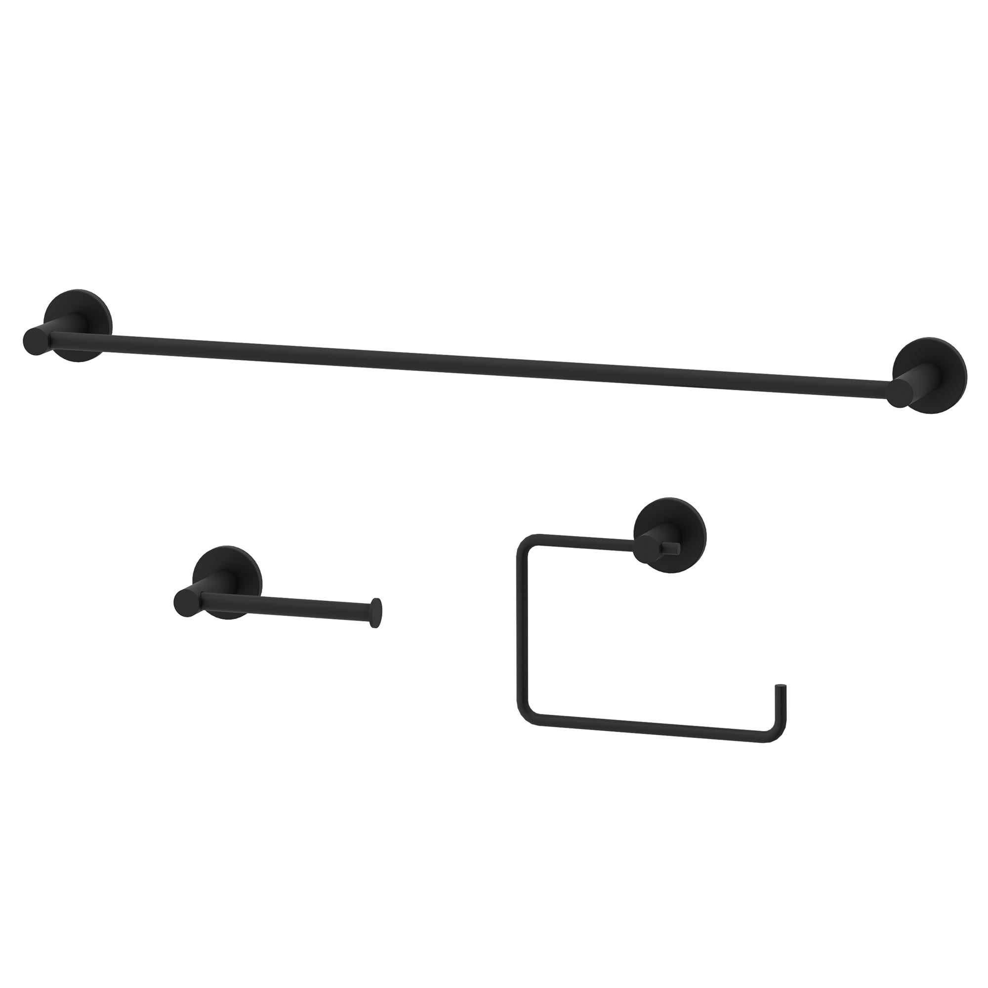 Cass 3-Piece Bath Hardware Set with 24 in. Towel Bar, Toilet Paper Holder, Hand Towel Holder