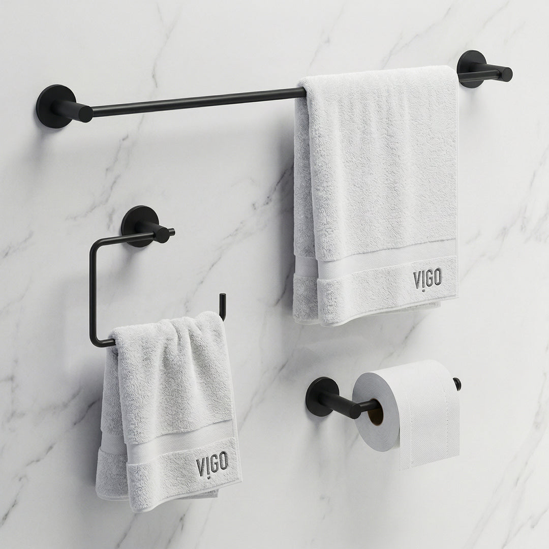 Cass 3-Piece Bath Hardware Set with 24 in. Towel Bar, Toilet Paper Holder, Hand Towel Holder