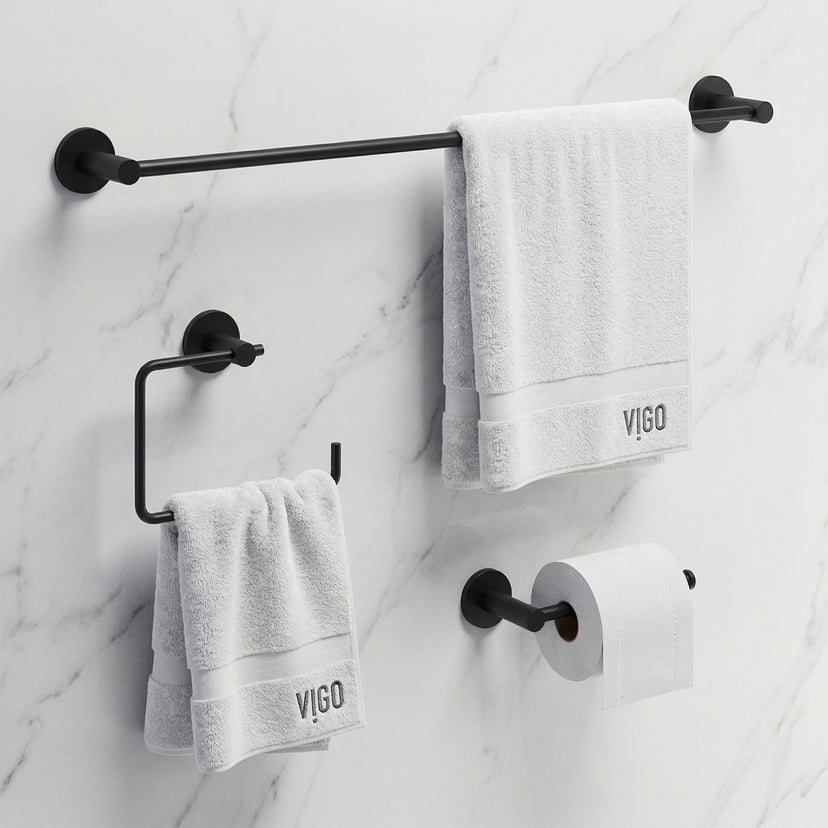 Cass 3-Piece Bath Hardware Set with 24 in. Towel Bar, Toilet Paper Holder, Hand Towel Holder