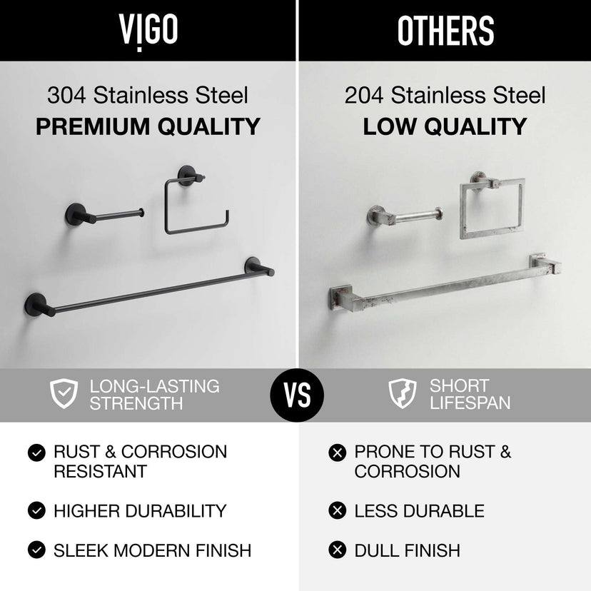 Cass 3-Piece Bath Hardware Set with 24 in. Towel Bar, Toilet Paper Holder, Hand Towel Holder