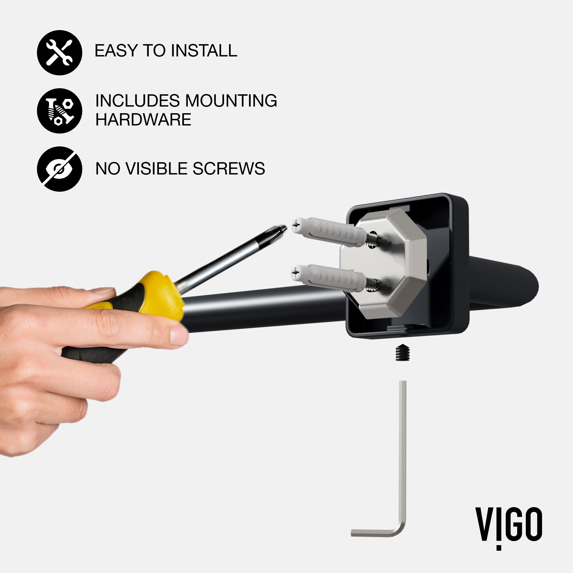 Cass 3-Piece Bath Hardware Set with 24 in. Towel Bar, Toilet Paper Holder, Hand Towel Holder