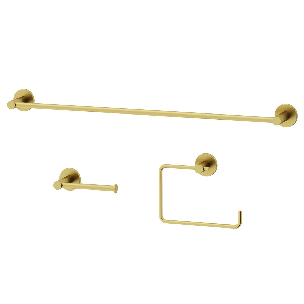 Cass 3-Piece Bath Hardware Set with 24 in. Towel Bar, Toilet Paper Holder, Hand Towel Holder
