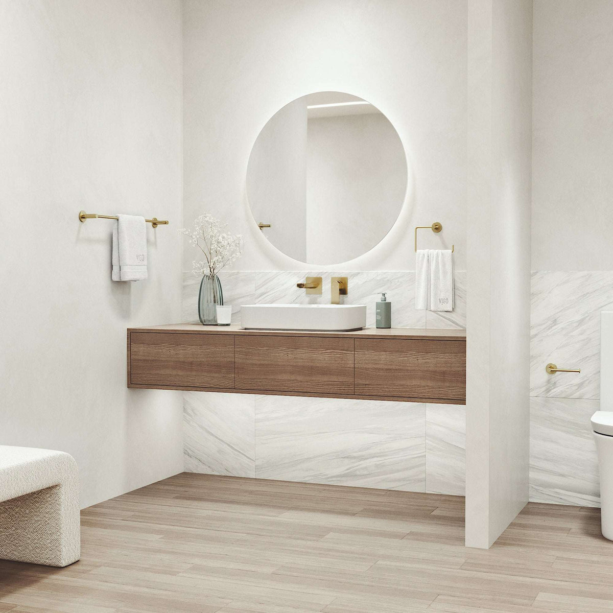 Cass 3-Piece Bath Hardware Set with 24 in. Towel Bar, Toilet Paper Holder, Hand Towel Holder