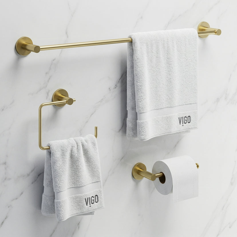 Cass 3-Piece Bath Hardware Set with 24 in. Towel Bar, Toilet Paper Holder, Hand Towel Holder