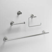Elan 4-Piece Bath Hardware Set with 24 in. Towel Bar, Toilet Paper Holder, Hand Towel Holder, Hook