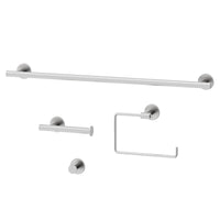 Elan 4-Piece Bath Hardware Set with 24 in. Towel Bar, Toilet Paper Holder, Hand Towel Holder, Hook