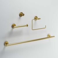 Elan 4-Piece Bath Hardware Set with 24 in. Towel Bar, Toilet Paper Holder, Hand Towel Holder, Hook