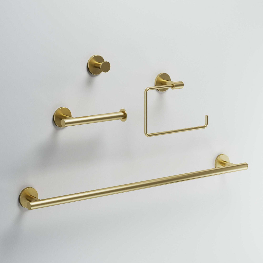Elan 4-Piece Bath Hardware Set with 24 in. Towel Bar, Toilet Paper Holder, Hand Towel Holder, Hook