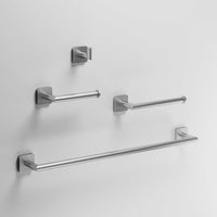 Satro 4-Piece Bath Hardware Set with 24 in. Towel Bar, Toilet Paper Holder, Hand Towel Holder, Hook