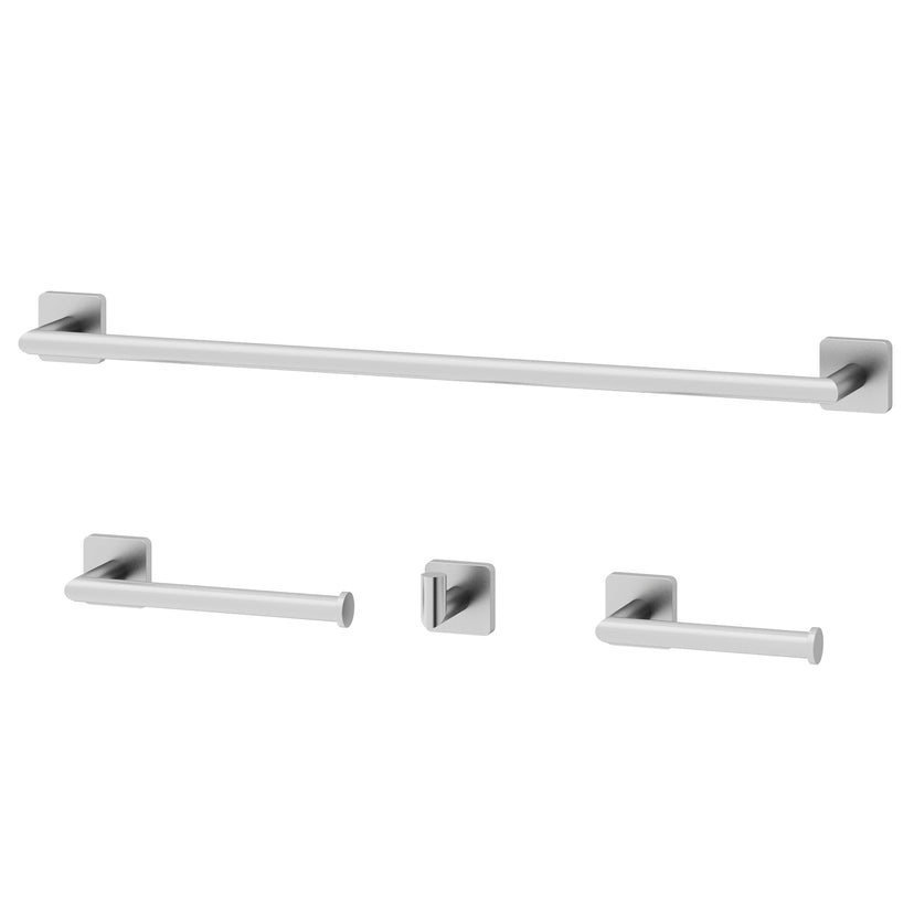 Satro 4-Piece Bath Hardware Set with 24 in. Towel Bar, Toilet Paper Holder, Hand Towel Holder, Hook