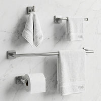 Satro 4-Piece Bath Hardware Set with 24 in. Towel Bar, Toilet Paper Holder, Hand Towel Holder, Hook