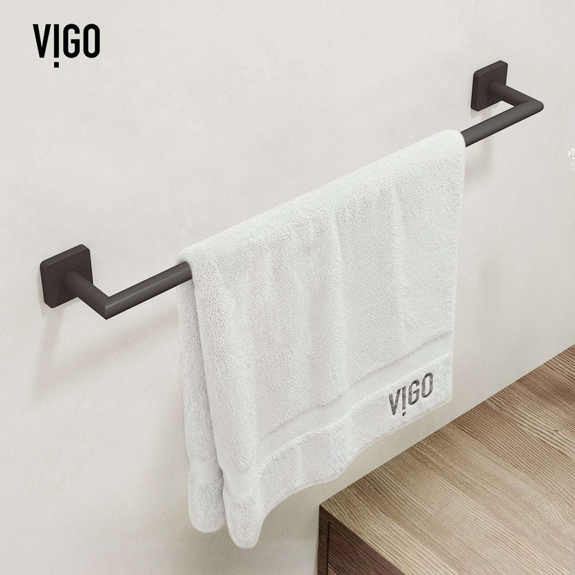 Satro 4-Piece Bath Hardware Set with 24 in. Towel Bar, Toilet Paper Holder, Hand Towel Holder, Hook