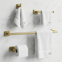 Satro 4-Piece Bath Hardware Set with 24 in. Towel Bar, Toilet Paper Holder, Hand Towel Holder, Hook