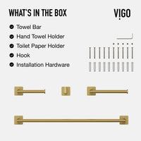 Satro 4-Piece Bath Hardware Set with 24 in. Towel Bar, Toilet Paper Holder, Hand Towel Holder, Hook