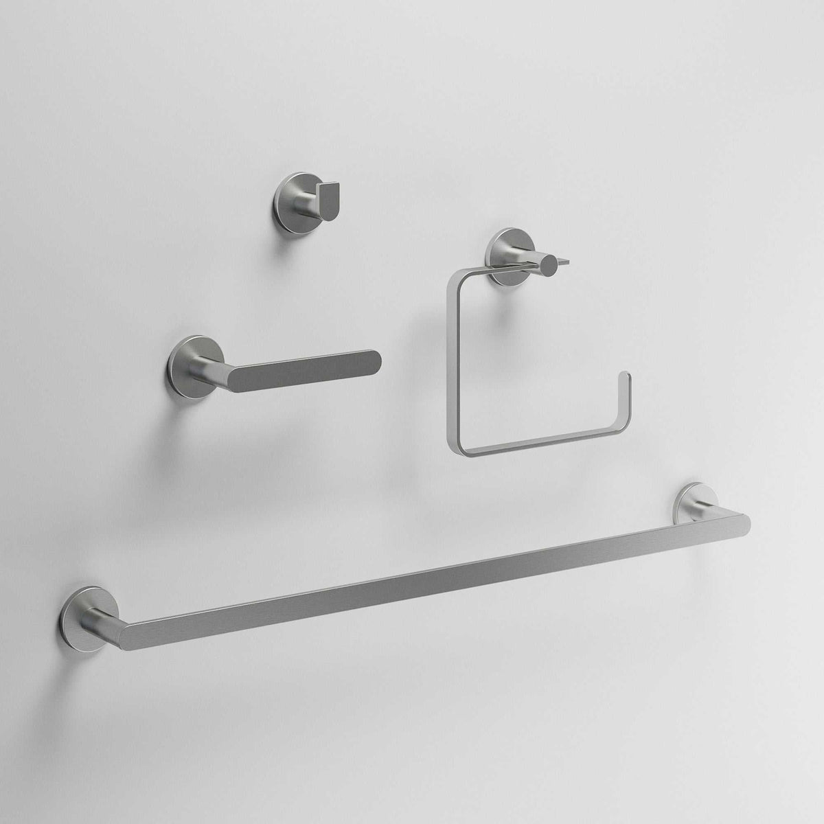 Arden 4-Piece Bath Hardware Set with 24 in. Towel Bar, Toilet Paper Holder, Hand Towel Holder, Hook