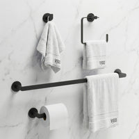 Arden 4-Piece Bath Hardware Set with 24 in. Towel Bar, Toilet Paper Holder, Hand Towel Holder, Hook