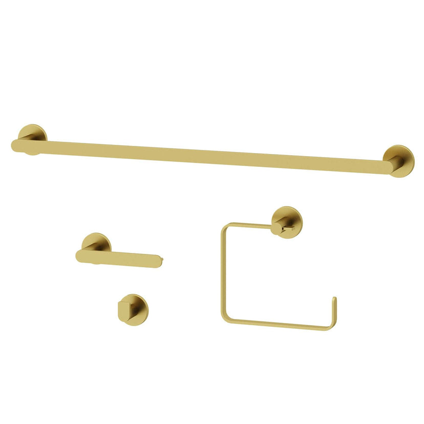Arden 4-Piece Bath Hardware Set with 24 in. Towel Bar, Toilet Paper Holder, Hand Towel Holder, Hook