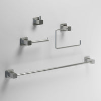 Meridian 4-Piece Bath Hardware Set with 24 in. Towel Bar, Toilet Paper Holder, Hand Towel Holder, Hook