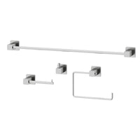 Meridian 4-Piece Bath Hardware Set with 24 in. Towel Bar, Toilet Paper Holder, Hand Towel Holder, Hook