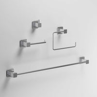 Meridian 4-Piece Bath Hardware Set with 24 in. Towel Bar, Toilet Paper Holder, Hand Towel Holder, Hook