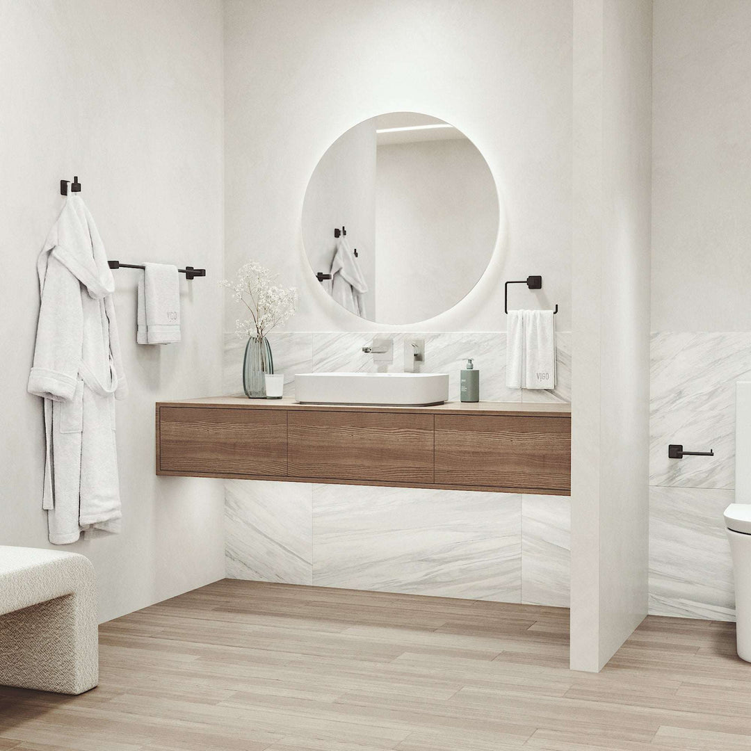 Meridian 4-Piece Bath Hardware Set with 24 in. Towel Bar, Toilet Paper Holder, Hand Towel Holder, Hook
