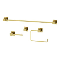 Meridian 4-Piece Bath Hardware Set with 24 in. Towel Bar, Toilet Paper Holder, Hand Towel Holder, Hook