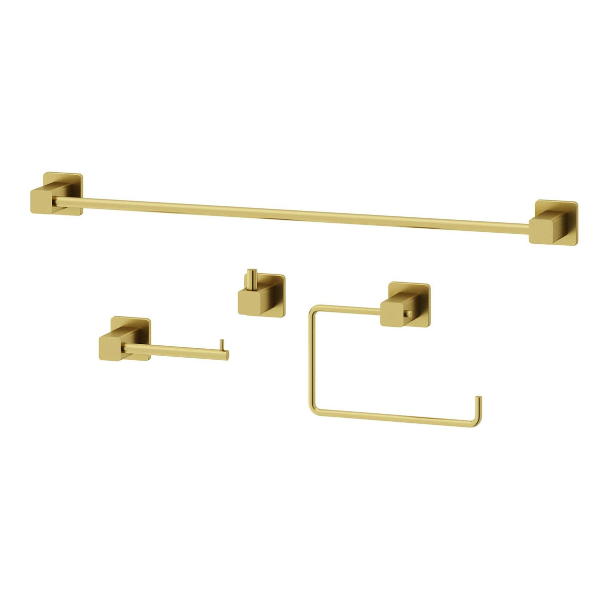Meridian 4-Piece Bath Hardware Set with 24 in. Towel Bar, Toilet Paper Holder, Hand Towel Holder, Hook
