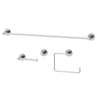 Cass 4-Piece Bath Hardware Set with 24 in. Towel Bar, Toilet Paper Holder, Hand Towel Holder, Hook