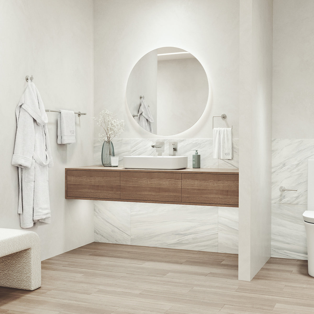 Cass 4-Piece Bath Hardware Set with 24 in. Towel Bar, Toilet Paper Holder, Hand Towel Holder, Hook